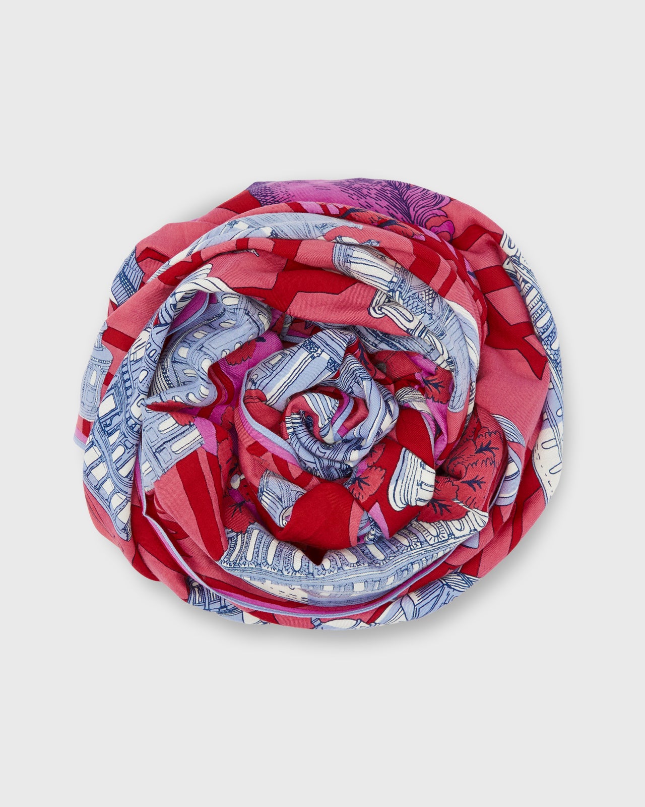 Rome Scarf in Red Cotton Silk