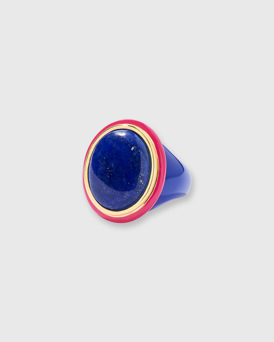 Tabarin Ring in Lapis Lazuli/Pink Bakelite