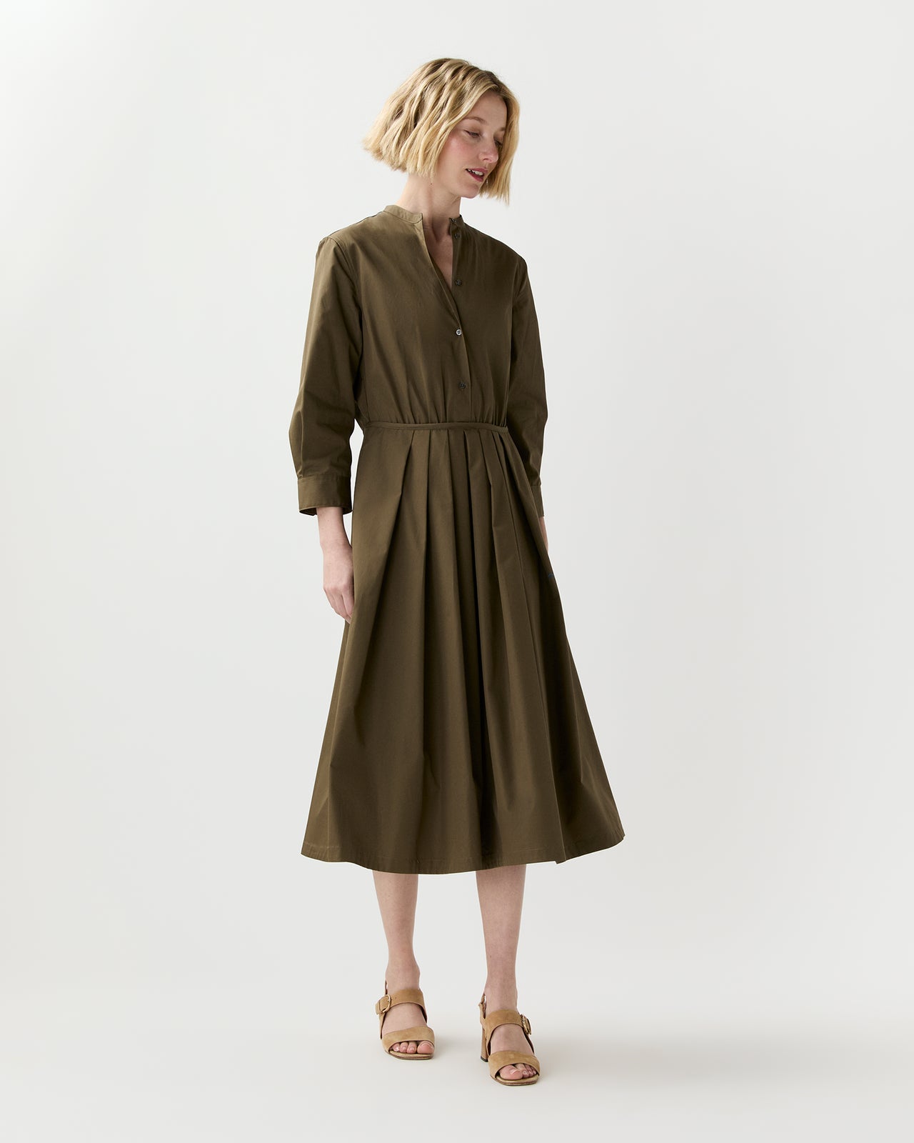 Midi Shirtdress in Military