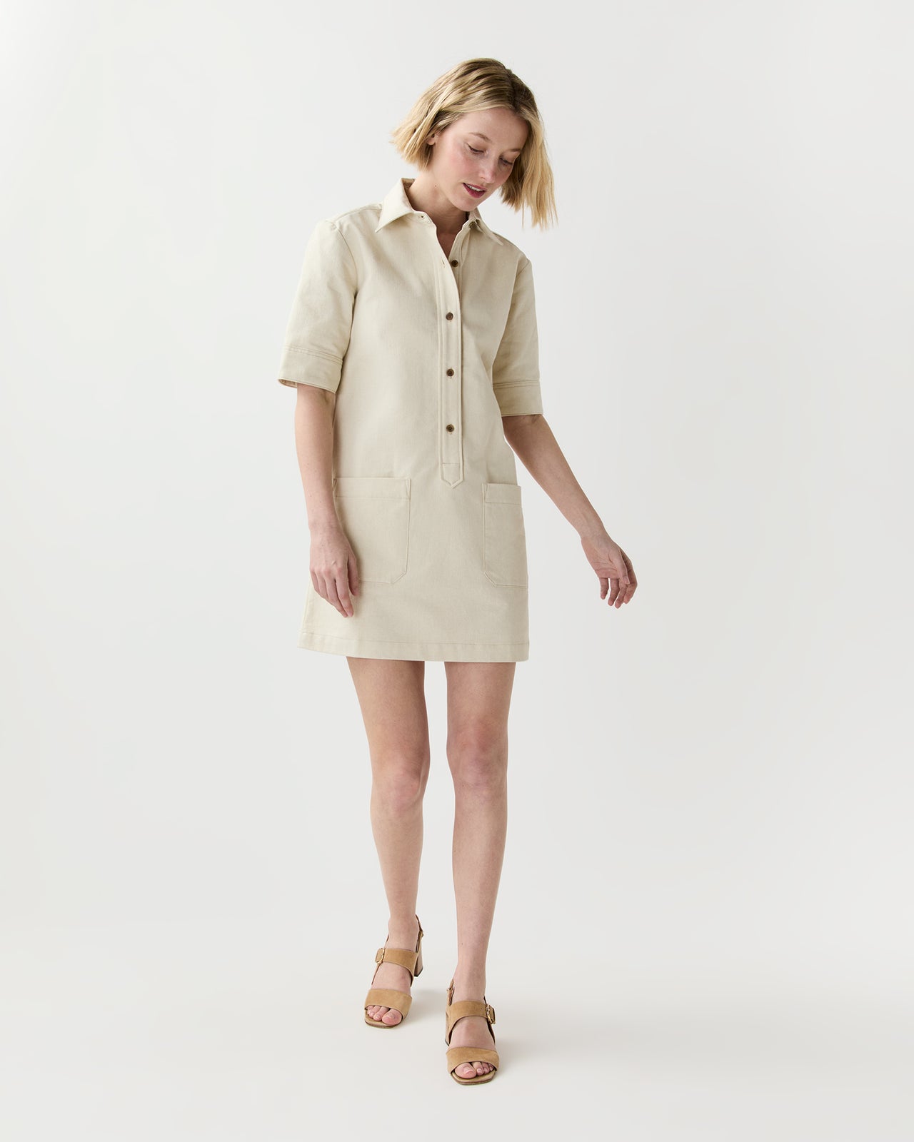 Poly Dress in Ecru