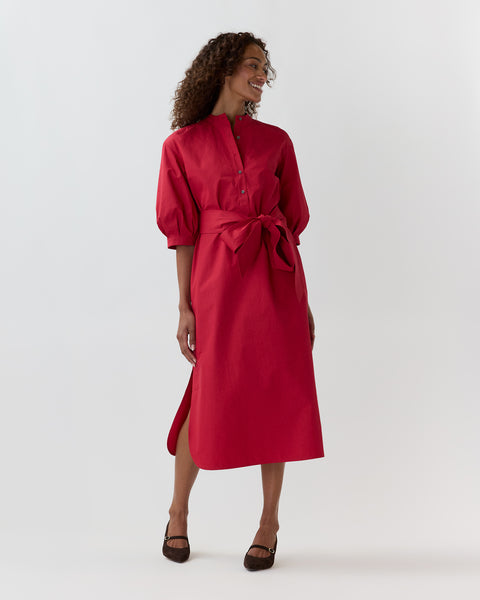 Tessa Dress Red Poplin