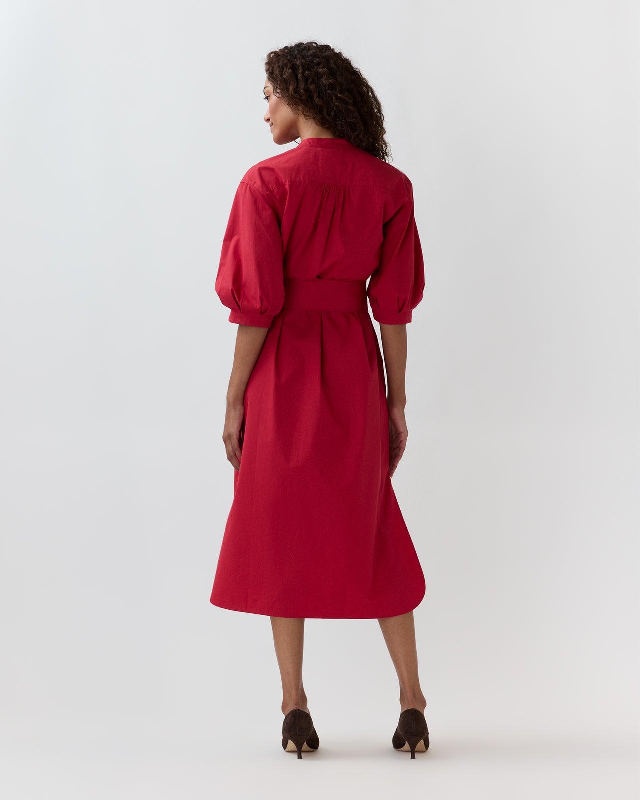 Tessa Dress in Red Poplin
