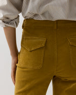 Load image into Gallery viewer, Camille Patch-Pocket Jean in Golden Rod Stretch Corduroy
