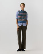 Load image into Gallery viewer, Silvia Fair Isle Sweater in Denim/Multi Alpaca Wool
