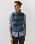 Load image into Gallery viewer, Silvia Fair Isle Sweater in Denim/Multi Alpaca Wool
