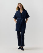 Load image into Gallery viewer, Julia Cardigan in Heather Navy Extra Fine Merino Wool

