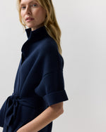 Load image into Gallery viewer, Julia Cardigan in Heather Navy Extra Fine Merino Wool
