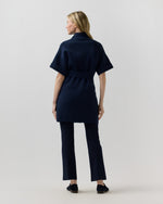 Load image into Gallery viewer, Julia Cardigan in Heather Navy Extra Fine Merino Wool
