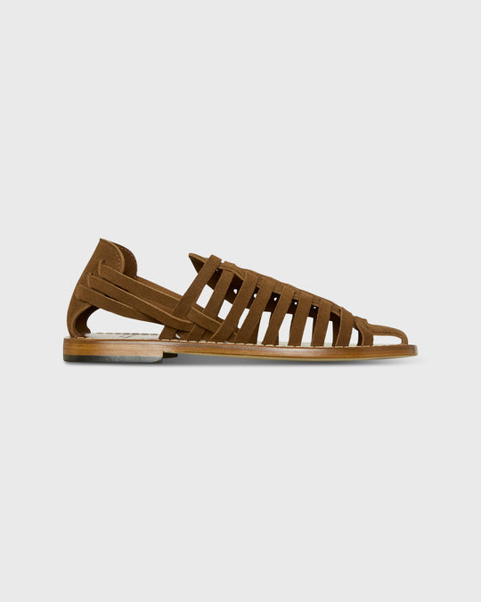 Huarache Sandal in Tan Suede