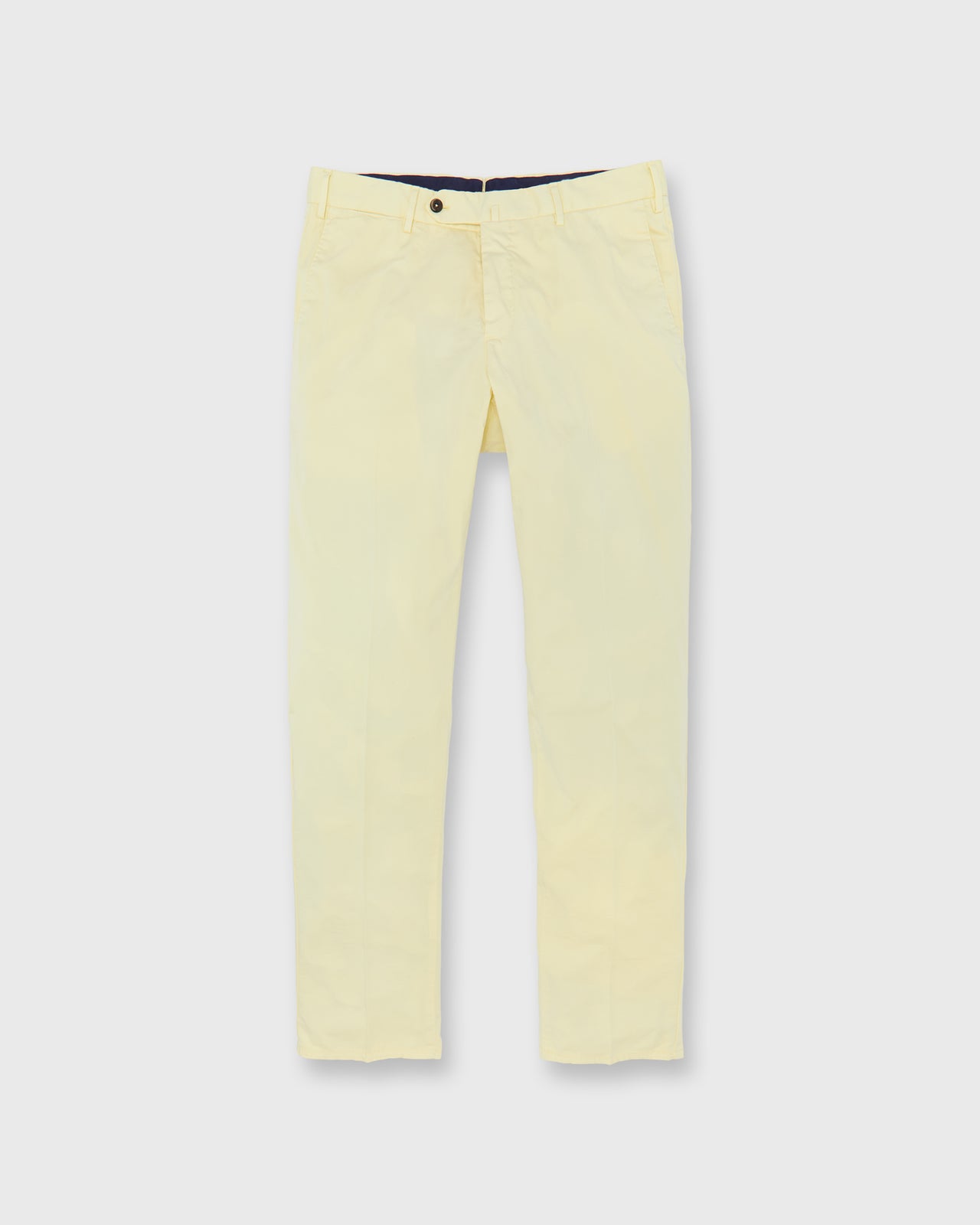 Slim Flat Front Trouser in Pale Yellow