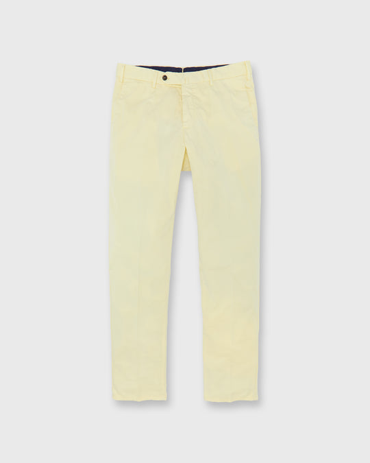 Slim Flat Front Trouser in Pale Yellow