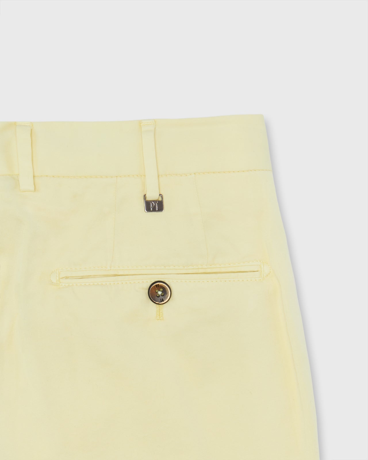 Slim Flat Front Trouser in Pale Yellow