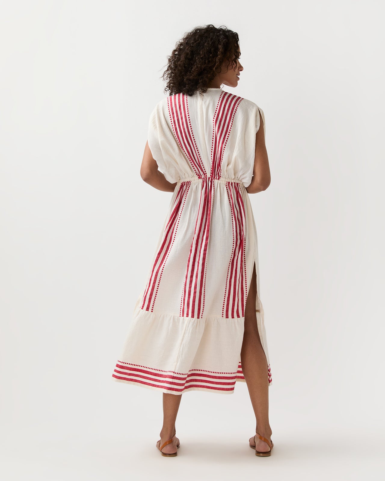 Leila Plunge Dress in Eshe Red