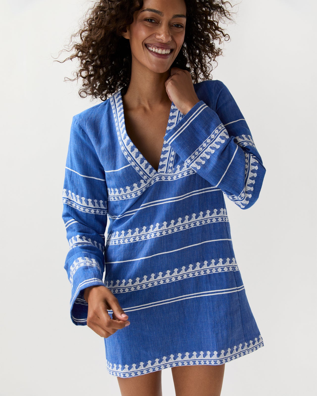 Raey Column Dress in Tebibi Blue