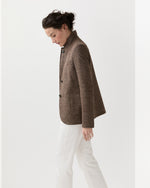 Load image into Gallery viewer, Stand Up Collar Blazer in Brown
