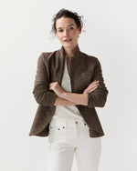 Load image into Gallery viewer, Stand Up Collar Blazer in Brown
