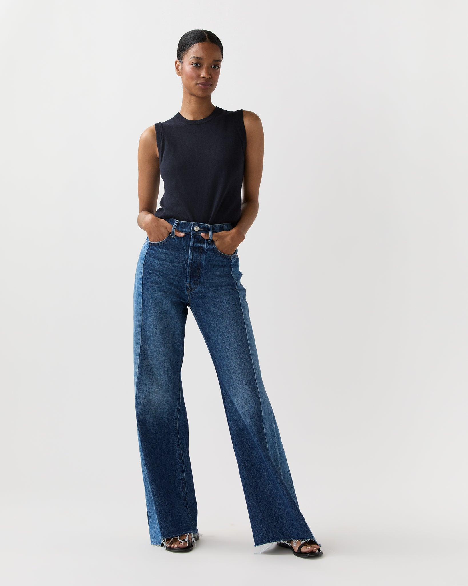 The Tux Sidestepper Sneak Fray Jean in Double Take | Shop Ann Mashburn