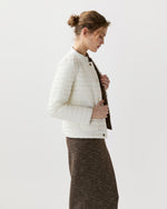Load image into Gallery viewer, Matte/Shiny Reversible Short Jacket in White

