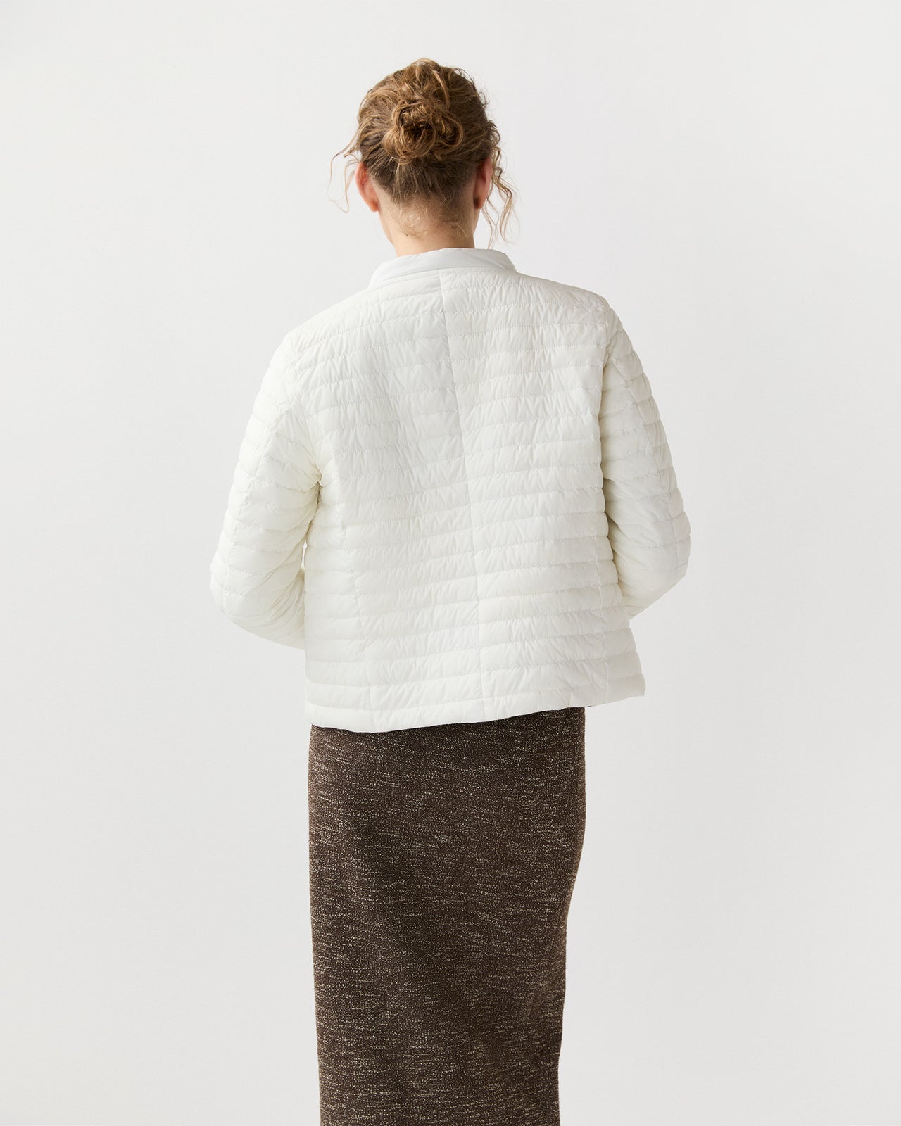 Matte/Shiny Reversible Short Jacket in White