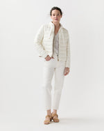 Load image into Gallery viewer, Linen Quilted Short Jacket in White
