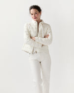 Load image into Gallery viewer, Linen Quilted Short Jacket in White

