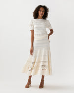 Load image into Gallery viewer, Annisa Eyelet Skirt in Cowrie
