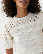 Load image into Gallery viewer, Marcelena Eyelet Top in Cowrie

