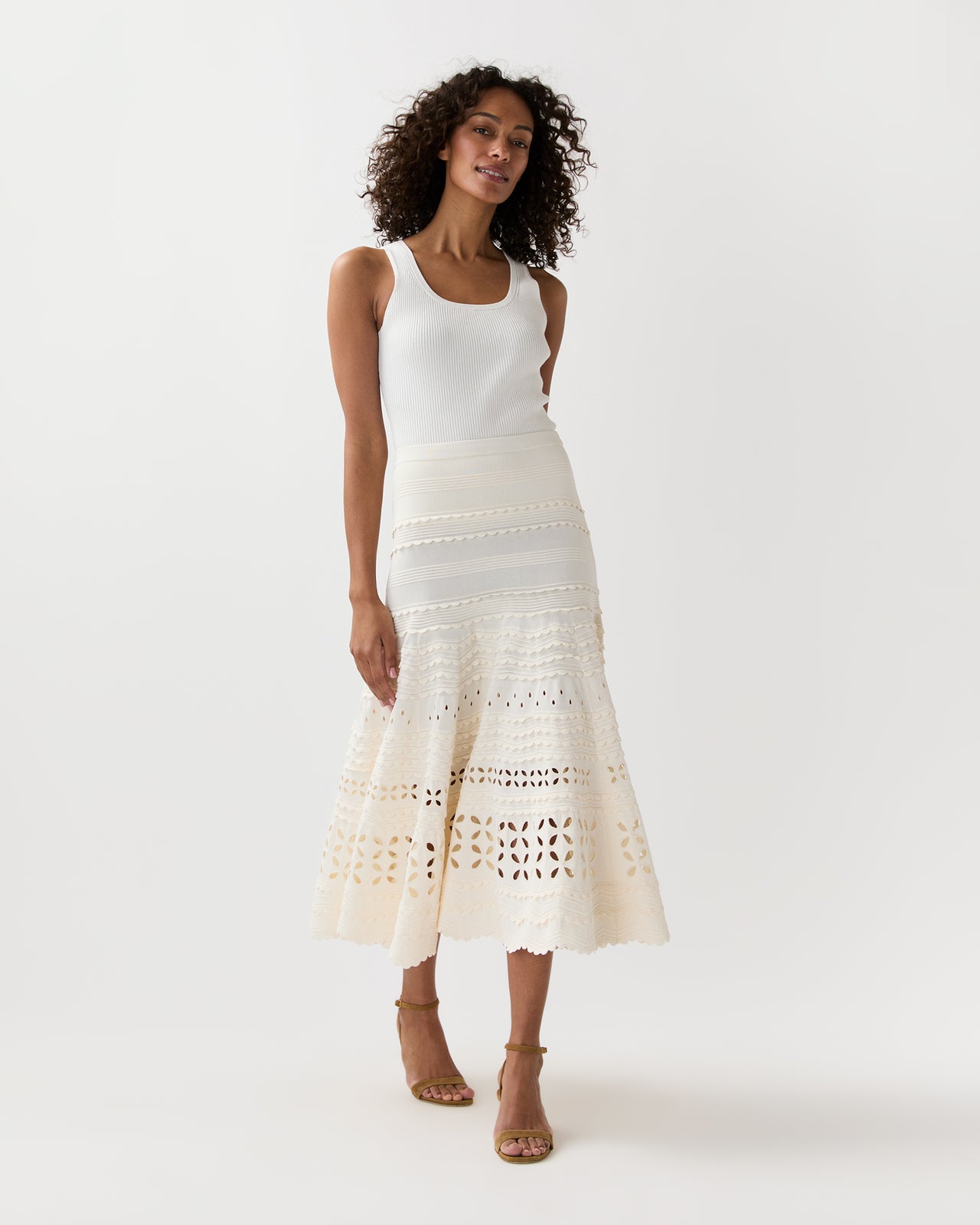 Annisa Eyelet Skirt in Cowrie