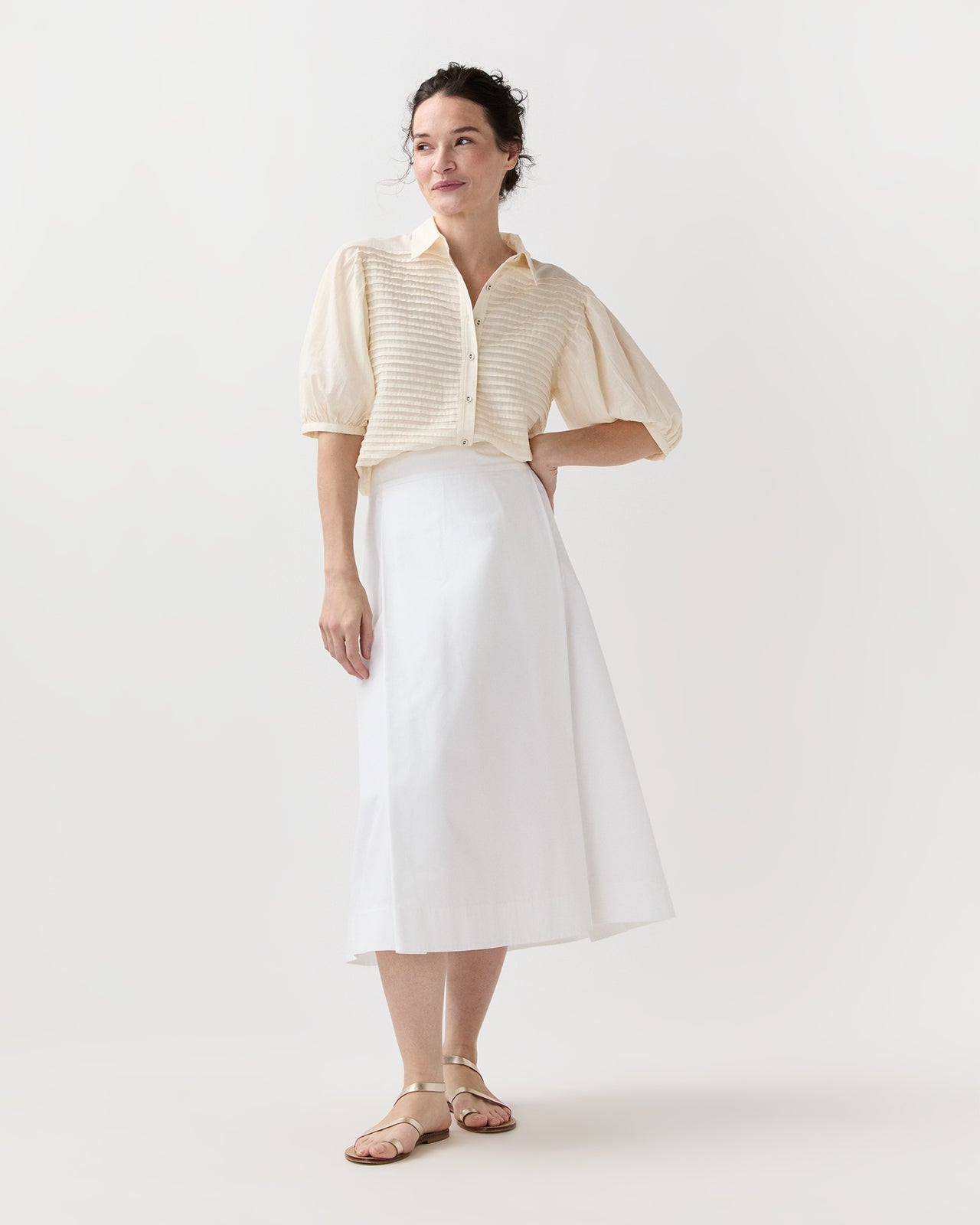 Cordelia Button Up Top in Cowrie