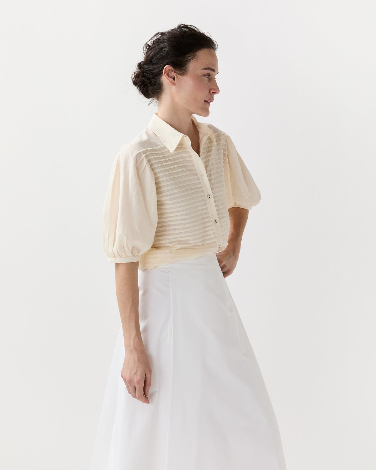 Cordelia Button Up Top in Cowrie