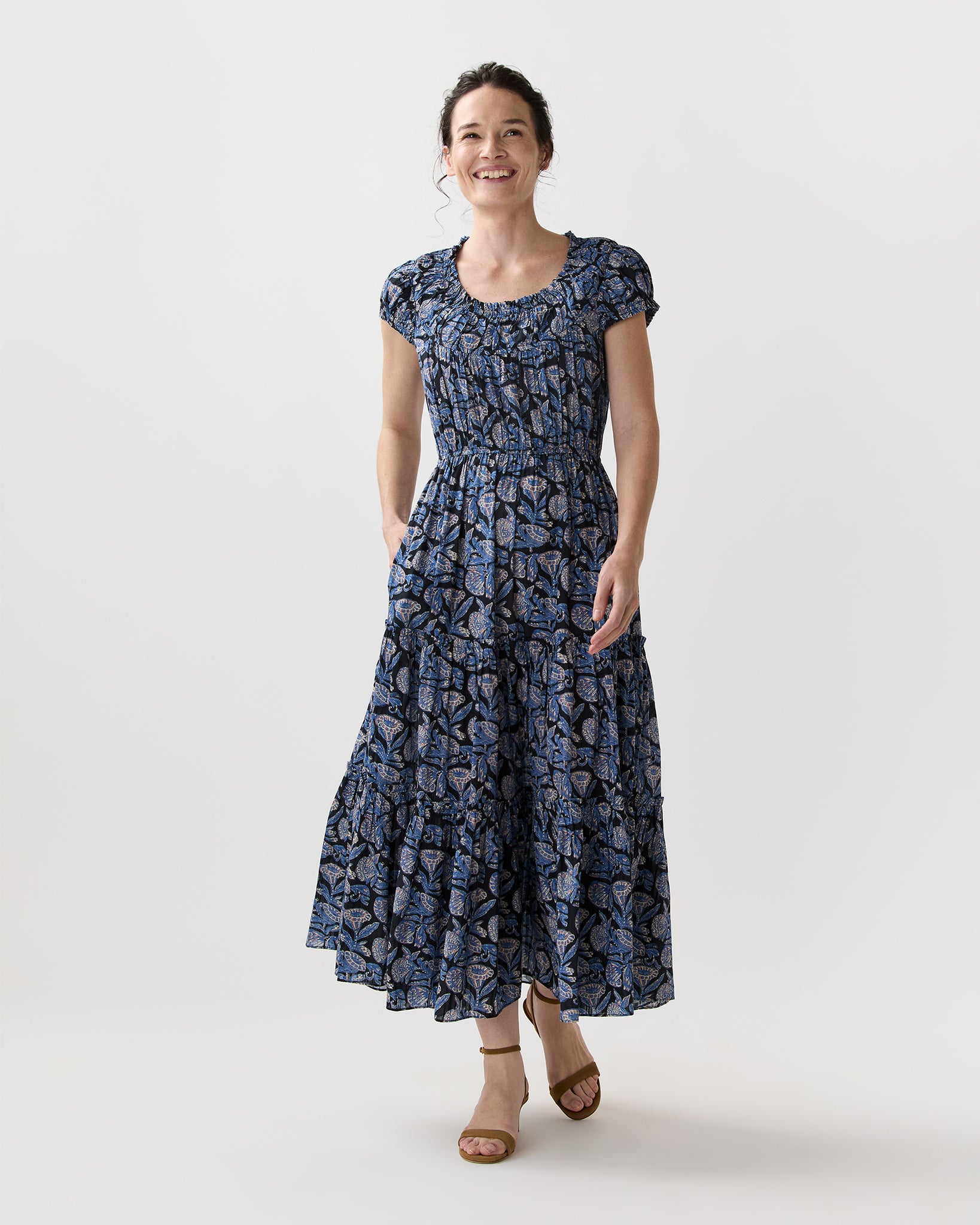 Alexi Midi Dress in Zinnia | Shop Ann Mashburn