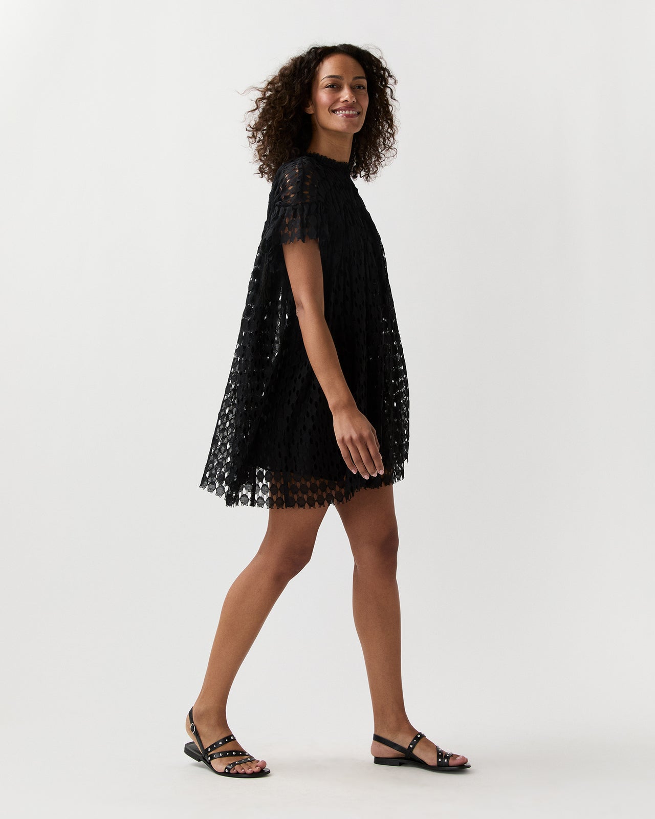 Layla Mini Dress in Noir