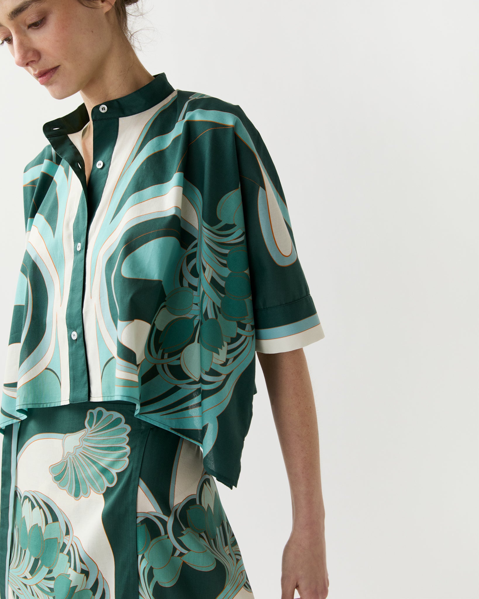 Mini Foulard Shirt in Blooming Tulip Placée - La DoubleJ | Shop