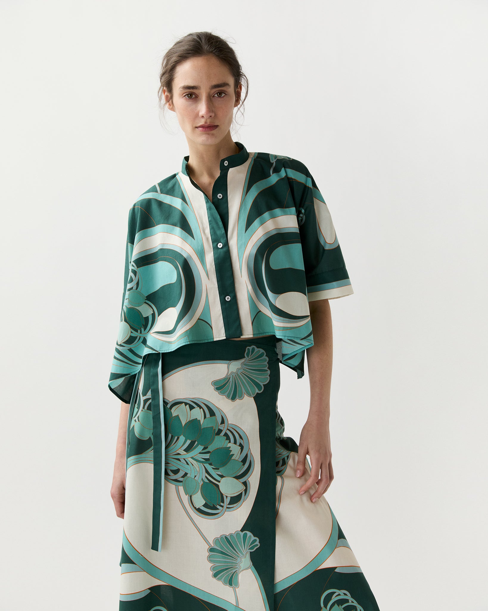 Mini Foulard Shirt in Blooming Tulip Placée - La DoubleJ | Shop