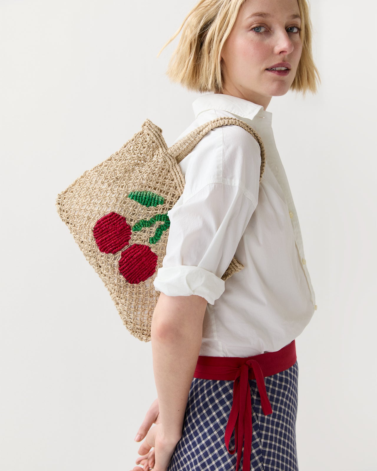 Tracy Cherries Tote in Natural/Multi