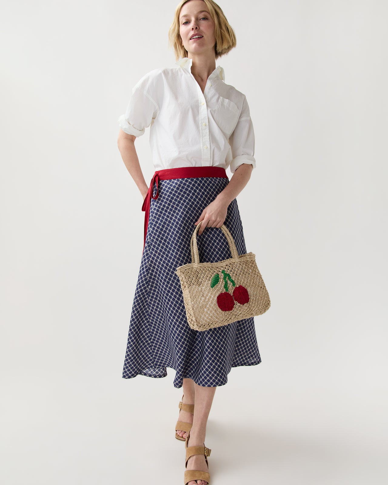 Tracy Cherries Tote in Natural/Multi