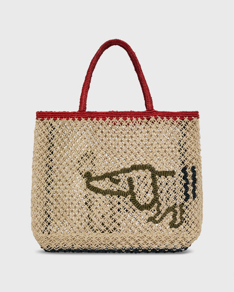 Small Breton Dog Tote in Natural/Olive - the Jacksons | Shop Ann