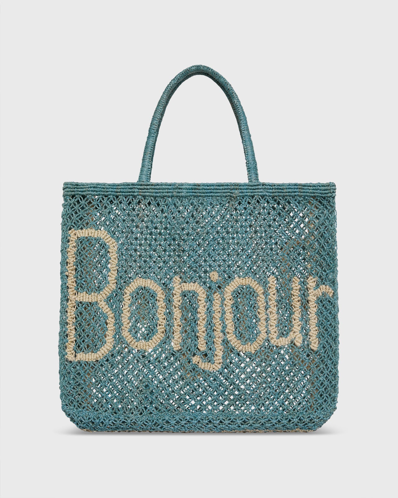 Large Bonjour Tote in Sky/Natural