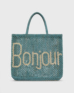 Load image into Gallery viewer, Large Bonjour Tote in Sky/Natural
