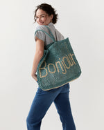 Load image into Gallery viewer, Large Bonjour Tote in Sky/Natural
