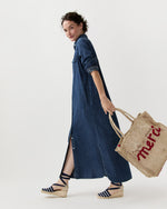 Load image into Gallery viewer, Large Merci Tote in Natural/Raspberry
