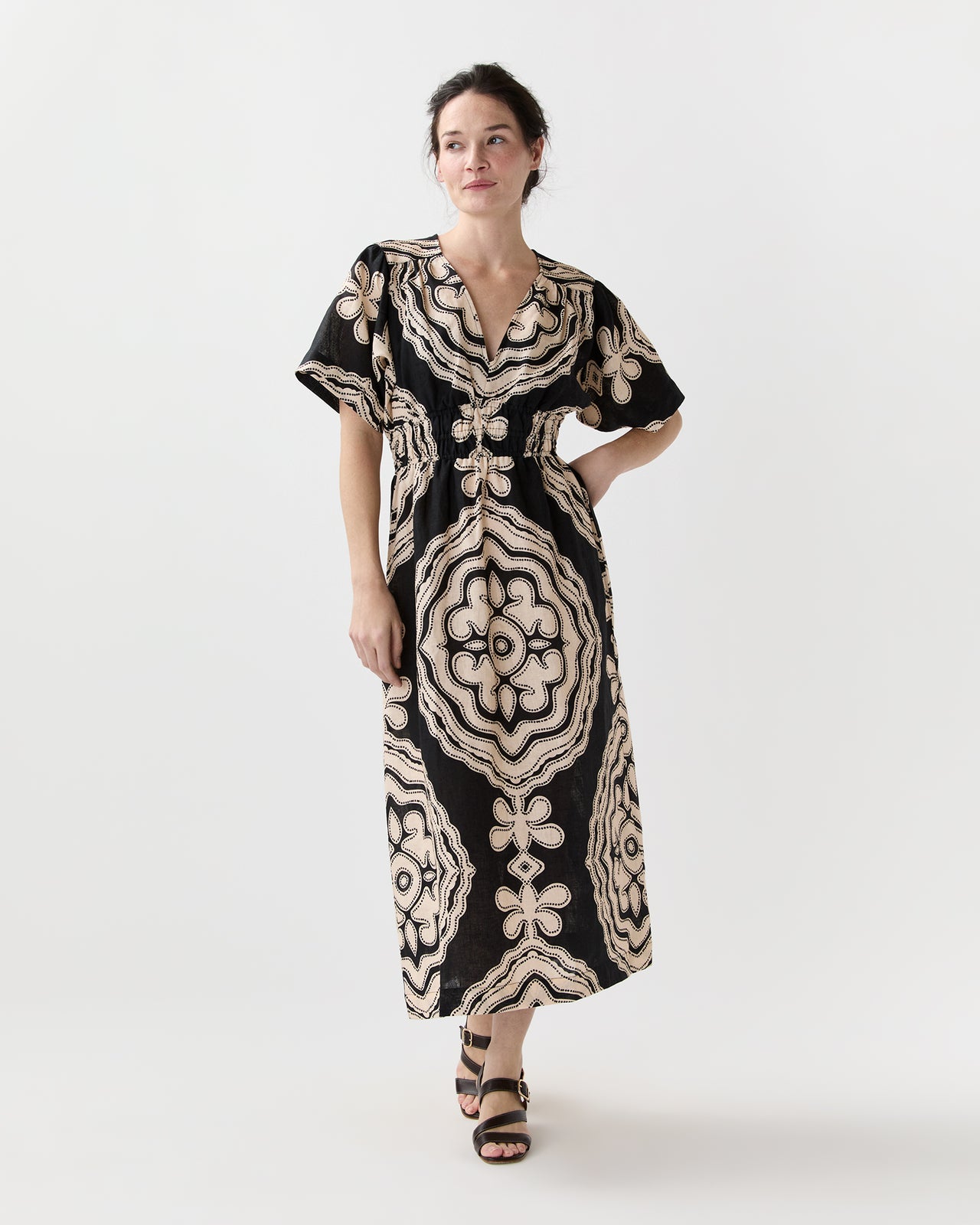 Hermona Plunge Dress in Niku Black