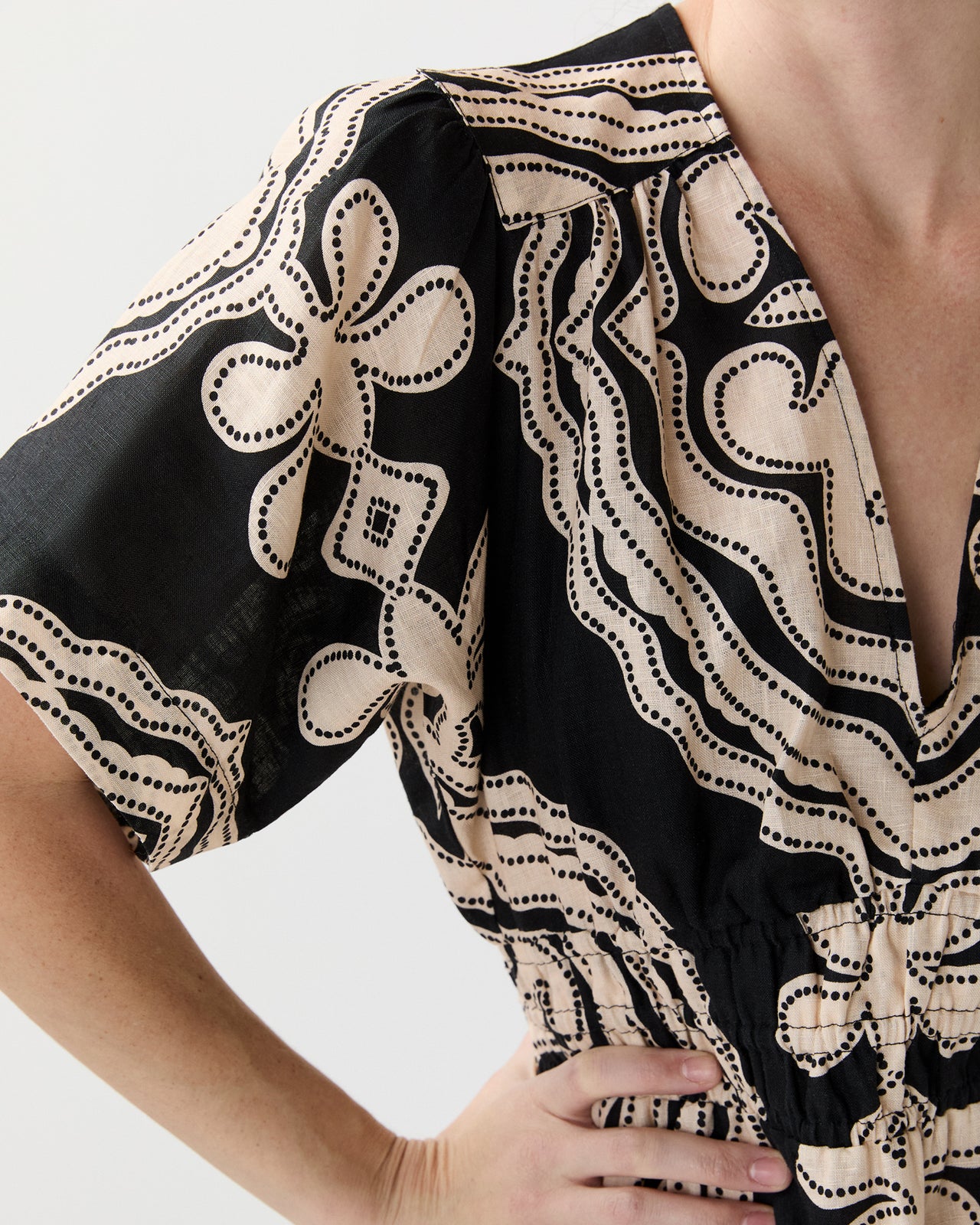 Hermona Plunge Dress in Niku Black