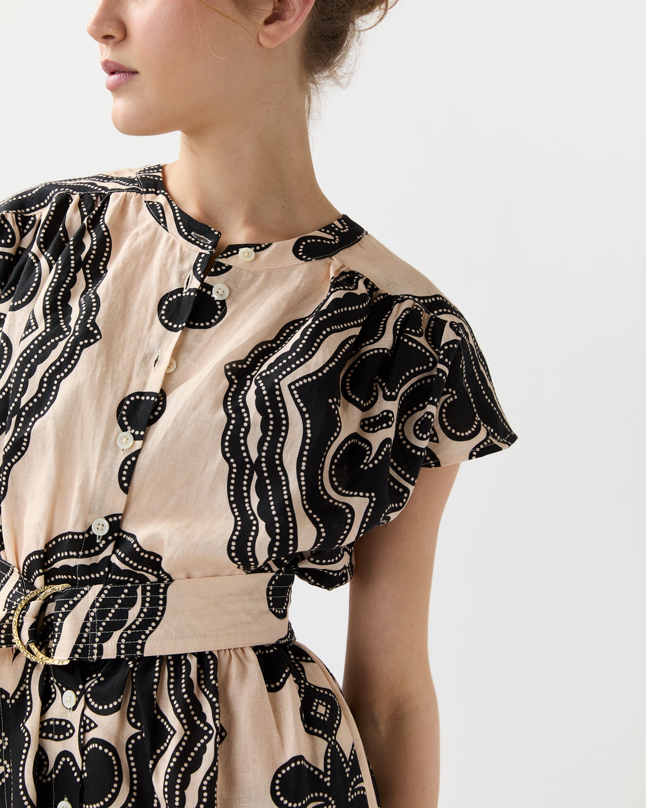 Herat Shirt Dress in Niku Cream