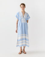 Load image into Gallery viewer, Gasira V-Neck Caftan in Debre Sky

