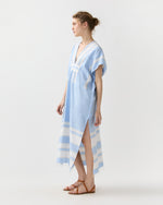 Load image into Gallery viewer, Gasira V-Neck Caftan in Debre Sky
