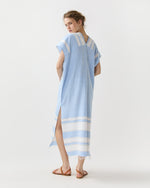 Load image into Gallery viewer, Gasira V-Neck Caftan in Debre Sky
