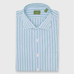 Load image into Gallery viewer, Made-to-Measure Shirt in Bluegrass/Sky Multi Stripe Poplin
