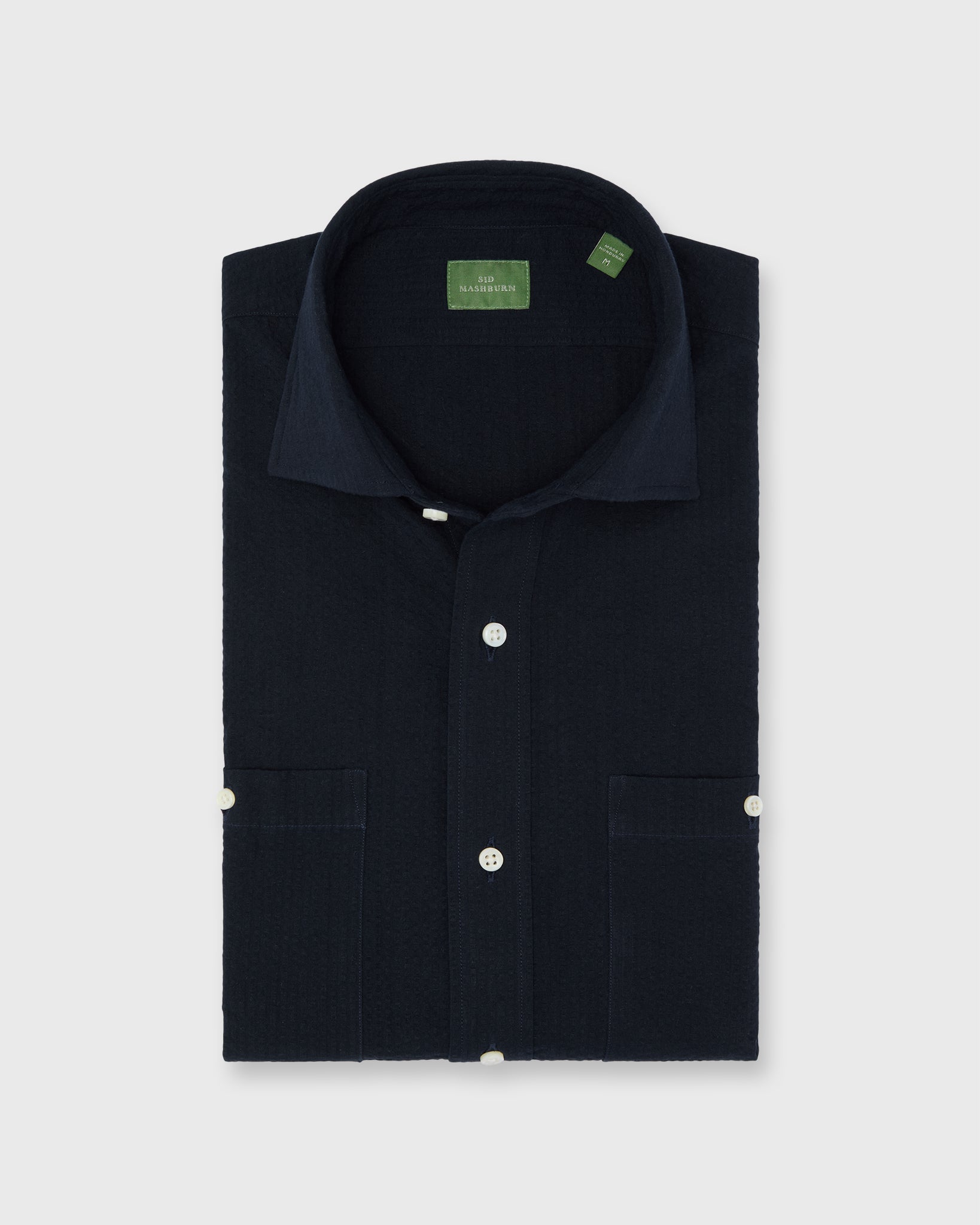 Marquez Shirt in Navy Seersucker | Sid Mashburn | Shop Sid Mashburn