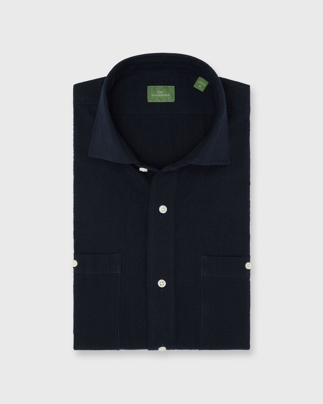 Marquez Shirt in Navy Seersucker